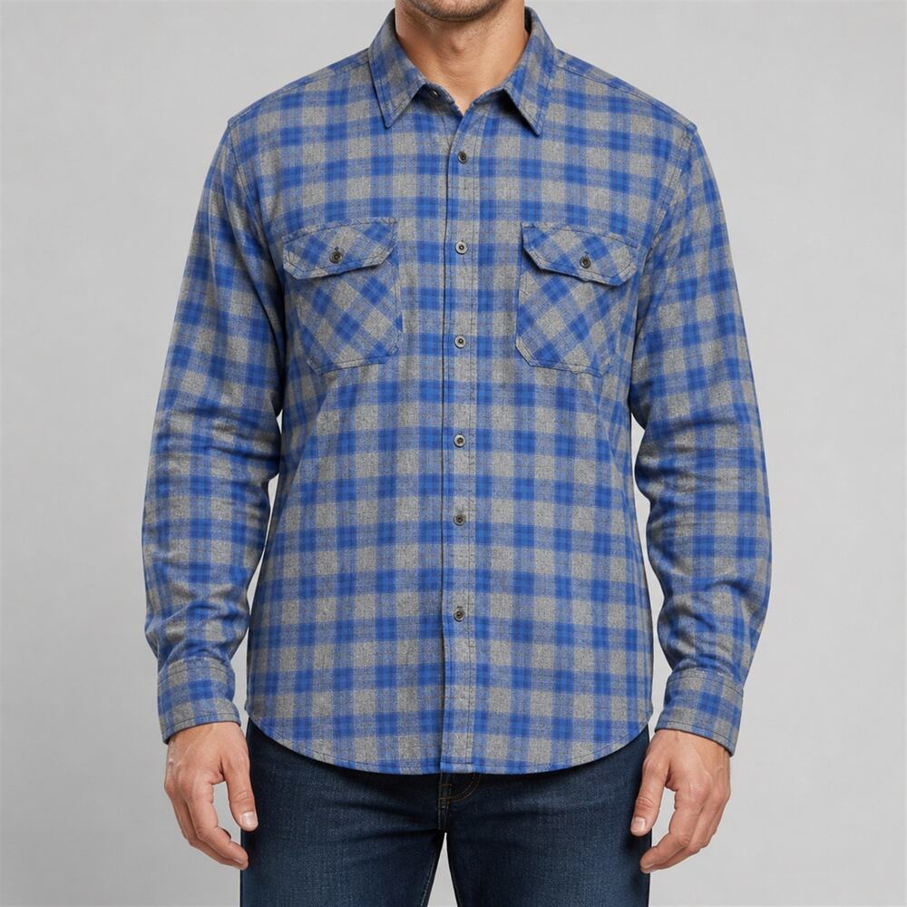 Overdrive Shirt Mens XL Plaid Flannel Long Sleeve Pocket Workwear Button Up